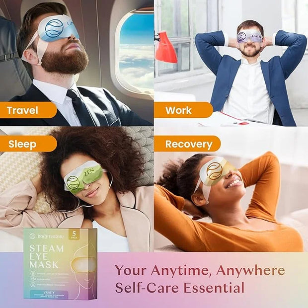 Body Restore Self Heated Steam Eye Mask 5 Pack - Fathers Day Unique Gifts for Dad, Relaxation Gifts for Her and Him, Best ...