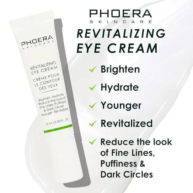 Phoera Revitalizing Eye Cream Brighten Hydrate Reduce The Fine Lines, Dark Circle Wrinkles And Puffiness For Men And Women...