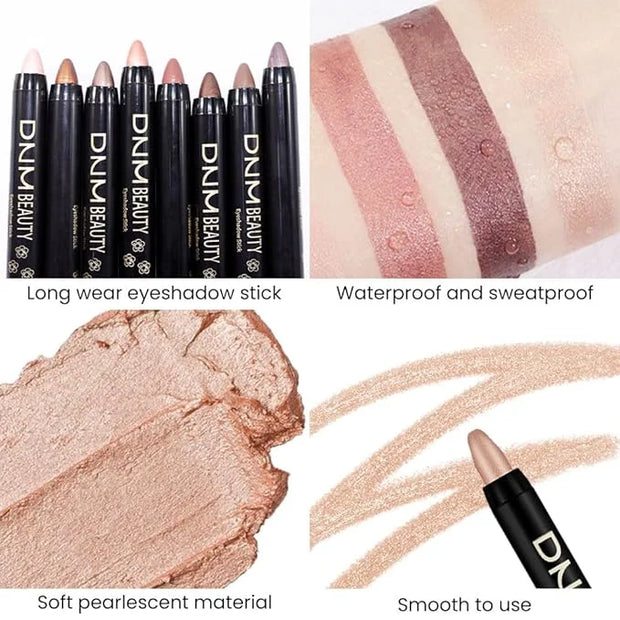 evpct 2Pcs Cream Eye Shadow Brightener Sticks Set for Eyes, Caramel Matte Pencil Eye shadow Applicator Stick Pen Palette M...