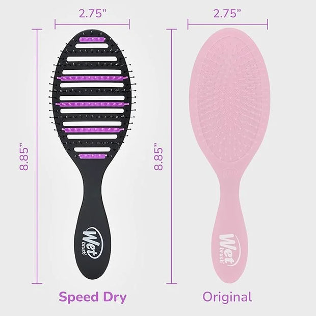 Wet Brush Refresh and Extend Speed Dry Black Detangling Hair Brush -Vented Design Ultra Soft HeatFlex Bristles Are Blow Dr...