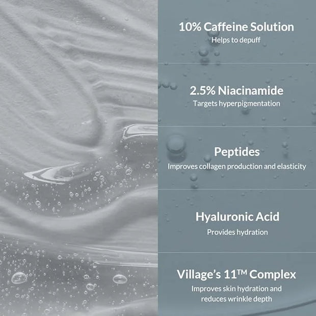 Hydro Boost Caffeine Eye Serum (0.33 fl.oz./10ml) With 10% Caffeine Solution Niacinamide & Hexapeptide-8 Depuff Elasticity...