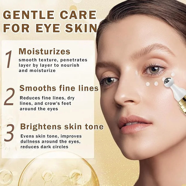Eye Cream for Dark Circles Puffiness and Bags Eye Serum Eye Roller for Puffy Eyes Under Eye Cream for for Women Daily Skin...