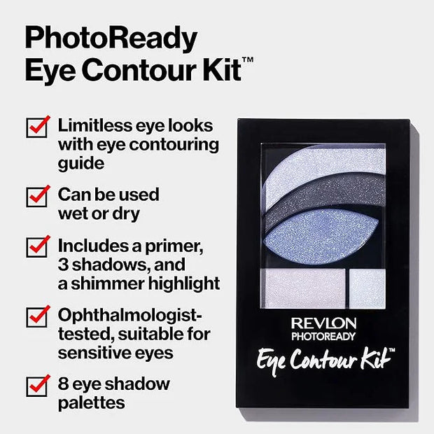 REVLON PhotoReady Eye Contour Kit, Eyeshadow Palette with 5 Wet/Dry Shades & Double-Ended Brush Applicator, Avant Garde (5...