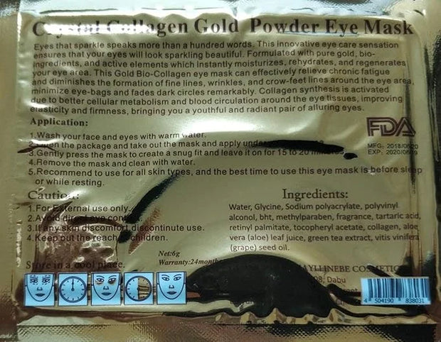30 Pairs 24K Gold Eye Mask Powder Crystal Gel Collagen Natural Eye Pads For Anti-Aging & Moisturizing Reducing Dark Circle...