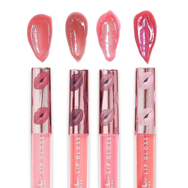 Nicole Miller Lip Gloss Collection Shimmery Glosses for Women and Girls Long Lasting Color Set with Rich Varied Colors, Be...