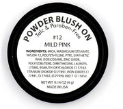 Mild Baby Ballerina Pink Blush Pressed Cheek Blush Color Contour Powder, Talc & Paraben Free, 4 Grams, No Animal Testing &...