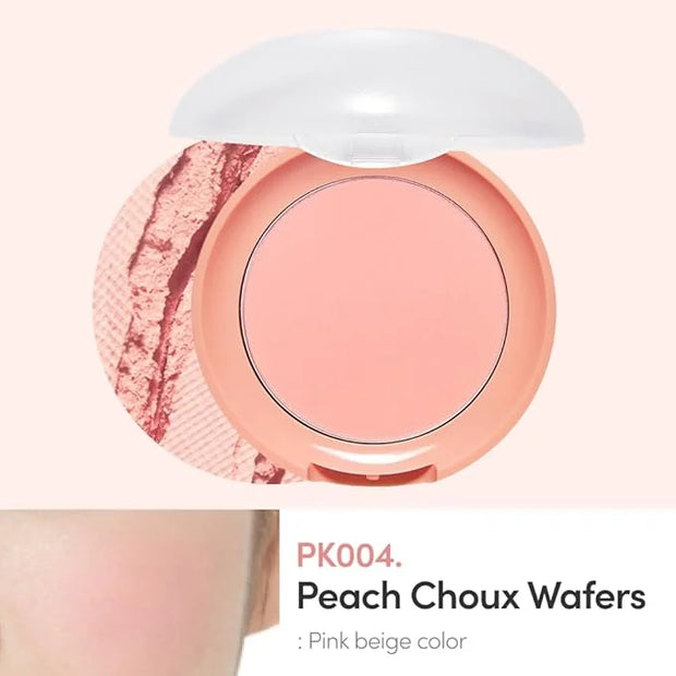 ETUDE Lovely Cookie Blusher - Peach Choux Wafers 4g | Glowing & Natural Powder Blush with Long-Lasting Sebum Control | Eas...