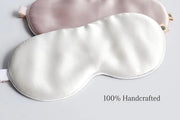 Premium Handcrafted 25 Momme Mulberry Silk Eye Mask for Sleeping (Natural White) - Product Image
