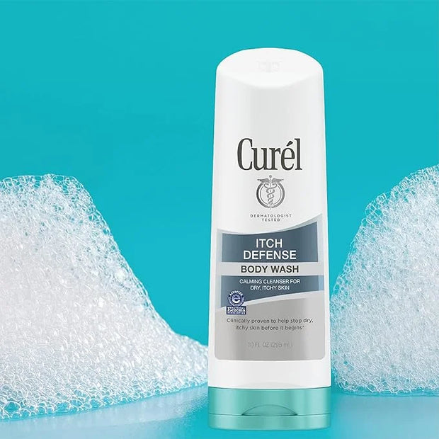 Curel Itch Defense Calming Daily Cleanser, Body Wash, Soap-free Formula, for Dry, Itchy Skin, with Hydrating Jojoba and Ol...