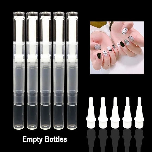 12 Pack 3 ml Transparent Twist Pens, Empty Nail Oil Pen with Brush Tip, Cosmetic Lip Gloss Container Applicators Eyelash G...