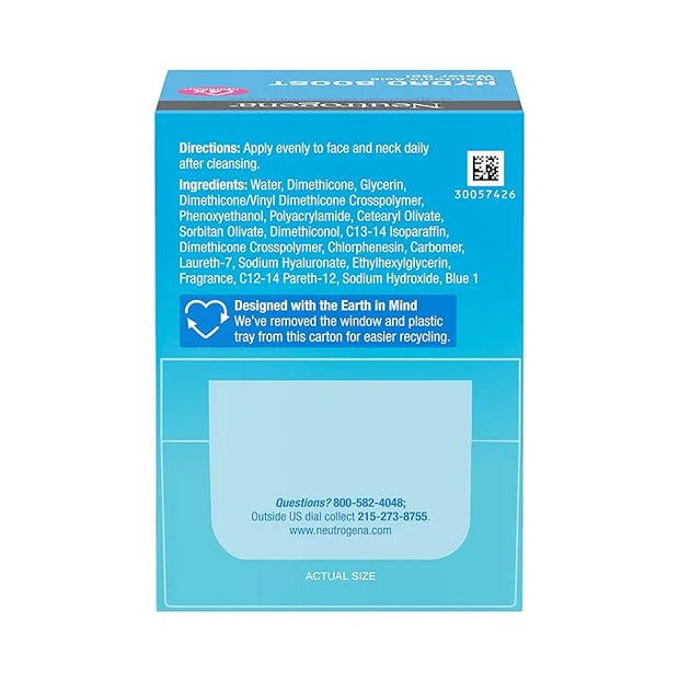 Neutrogena Hydro Boost Water Gel with Signature Fragrance, Hyaluronic Acid Face Moisturizer for Normal to Oily Skin, Deliv...