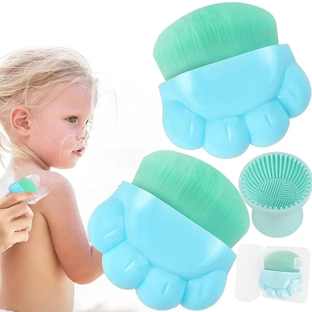 Azazccm Sunscreen Applicator for Kids, 2pcs Sunblock Buddy Brush Set, Suncream & Lotion Brush with Cleaner, Travel Size fo...