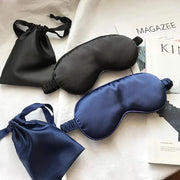Silk Satin Sleeping Eye Mask, Black Sleep Eye Mask Night Blindfold for Women and Men, Soft Breathable Blackout Eyeshade Ey...
