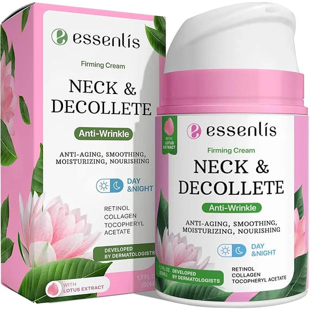 Neck Firming Cream, Anti Aging Facial Moisturizer with Retinol, Collagen, Niacinamide & Hyaluronic Acid, 1.7 Fl Oz - Produ...