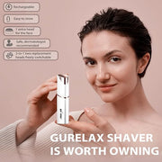 Eyebrow Facial Trimmer: 2 in1 Rechargeable Facial Hair Removal and Eyebrow Shaver - Face Lips Body Painless Facial Razor w...