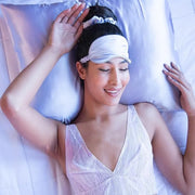 Vegan Silk Sleep Set, Silky Pillowcase with Large Scrunchie and Eye Mask for Hair and Skin, Self Care Essential Satin Nigh...