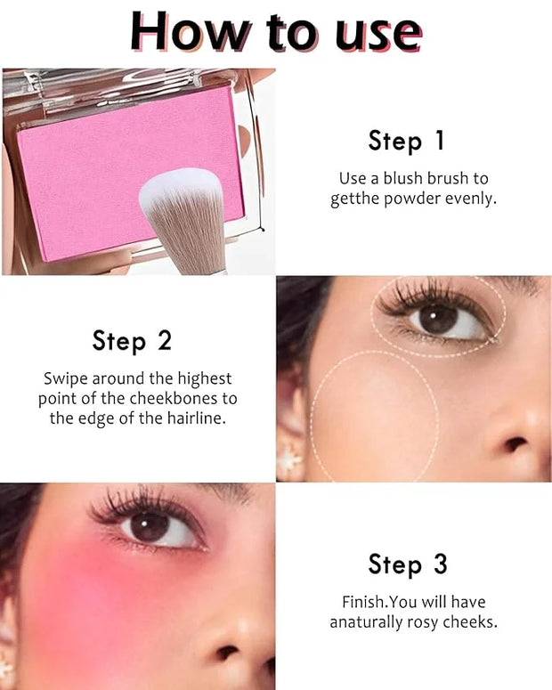 Powder Blush Palette, Matte Powder Makeup Blush for Cheeks, Natural Glow Face Blush Contour Palette, Lightweight, Smooth, ...