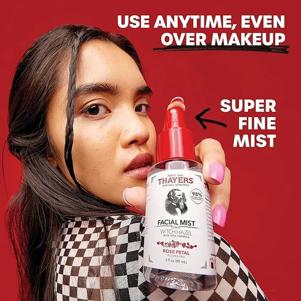 Thayers Alcohol-Free Witch Hazel Facial Mist Toner with Aloe Vera, Rose Petal, Soothing and Hydrating, for All Skin Types,...