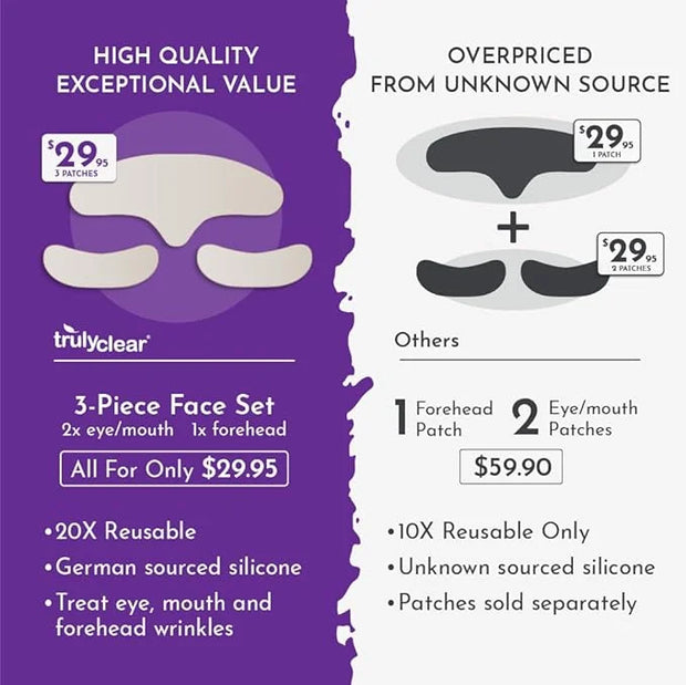 20X Reusable Expression Line Smoothing, Medical-Grade Silicone for Overnight Wrinkle Reduction & Anti-Aging Hydration, Bea...
