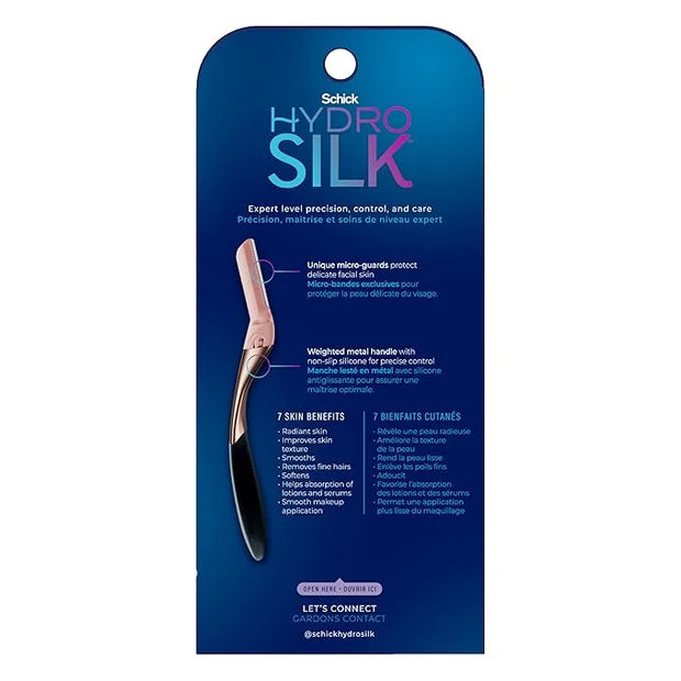 Schick Hydro Silk Dermaplaning Wand, Dermaplaning Tool for Face | Dermaplane Razor for Women Face, Eyebrow Razor, Peach Fu...