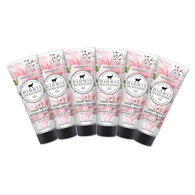 Dionis Goat Milk Skincare 1 oz Scented Hand Cream Set of 6, Moisturizing Lotion for Dry Skin, Good for Sensitive Skin, Cru...
