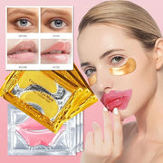 32 Pairs Lip Masks with Eye Mask, 24K Collagen Under Eye Patches for Dark Circles and Puffy Eyes, Reduce Lip Wrinkles, Ant...