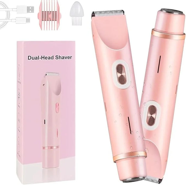 Glow Aura Womens Shaver 2 in 1, Electric Razor, Painless Hair Removal for Face,Body Waterproof Wet & Dry Use Body Hair Tri...