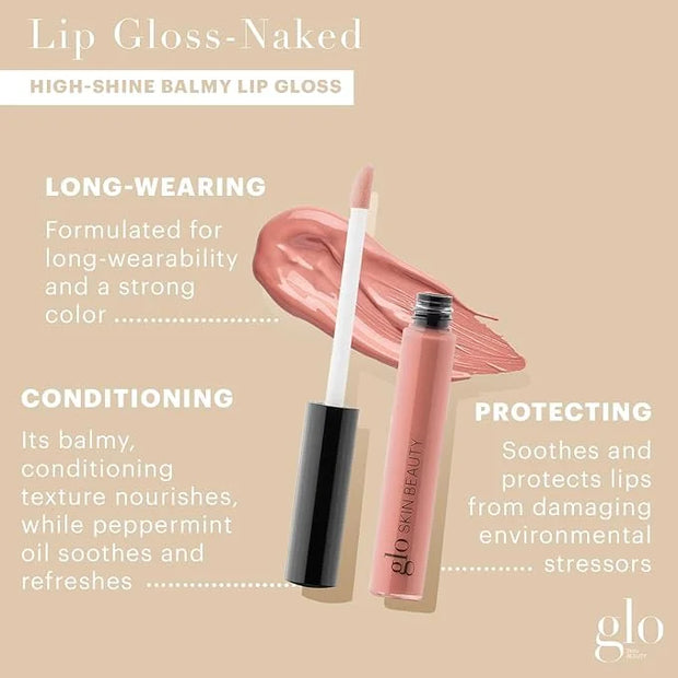 Glo Skin Beauty Lip Gloss | Color and Shine with Lip Nourishing Ingredients, without Stickiness, (Naked) - Product Image