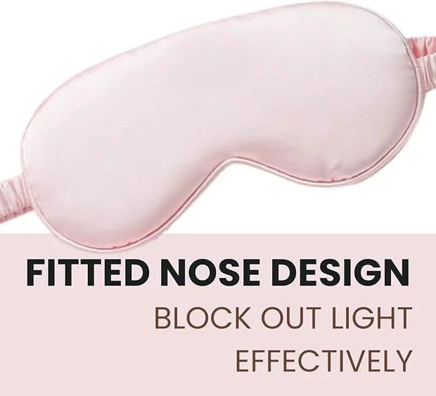 Silk Satin Sleeping Eye Mask, Pink Sleep Eye Mask Night Blindfold for Women and Men, Soft Breathable Blackout Eyeshade Eye...