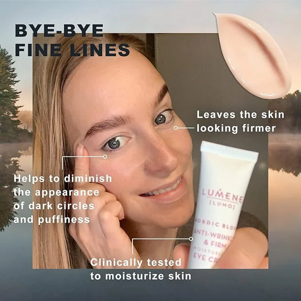 Lumene Anti Wrinkle & Firm Moisturizing Eye Cream - Skin Firming & Hydrating Nordic Berry Pre-Retinol Eye Cream for Dark C...