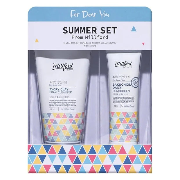 Sring Summer Set Ivory Foam Cleanser and Bakuchiol Daily Sun Moisturizer, Korean Skin Care, Firm and Soft Cream Foam, Sun ...