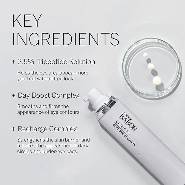 DOCTOR BABOR Lifting Rx Dual Eye Solution, Morning & Night Eye Cream, Day Boost Complex Smooths & Firms, Night Recharge Co...