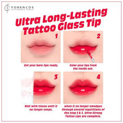 FORENCOS Tattoo Glass Lip Gloss Tint, Korean Glossy Tint/Stain, High Pigmentation, Glasting Shine, Long Lasting, Moisturiz...