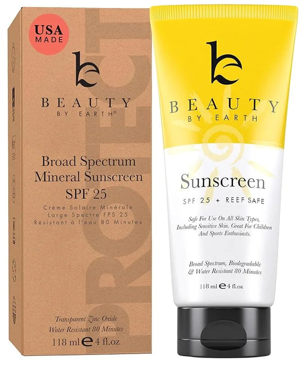 Mineral Sunscreen SPF 25 - Zinc Oxide Sunscreen, Baby Sunscreen, Kids Sunscreen, Reef Friendly Sunscreen, Sun Screen With ...