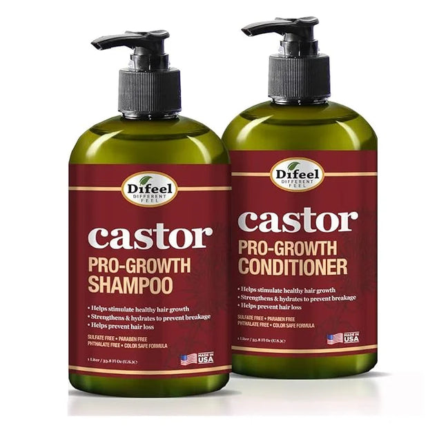 Difeel Castor Pro-Growth Shampoo 12 oz. & Conditioner 12 oz. (2-Piece Set) - Product Image