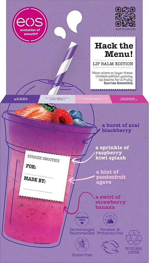 eos Flavor Lab Secret Menu Lip Balm Gift Set - Sunrise Smoothie, Limited-Edition, Moisturizing, Hydrating, Dry Lips, Varie...