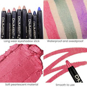 evpct Red Shimmer Cream Eye Shadow Brightener Sticks Set for Eyes, Red Shimmery Matte Pencil Eye shadow Applicator Stick P...