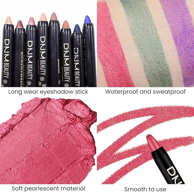 evpct Red Shimmer Cream Eye Shadow Brightener Sticks Set for Eyes, Red Shimmery Matte Pencil Eye shadow Applicator Stick P...