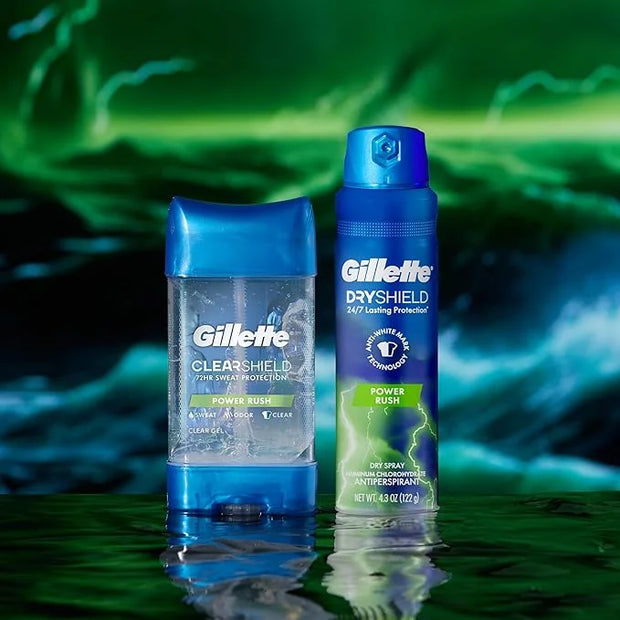 Gillette Dry Spray Antiperspirant and Deodorant for Men, 24/7 Sweat & Odor Protection, Anti-White Mark Technology, Power R...