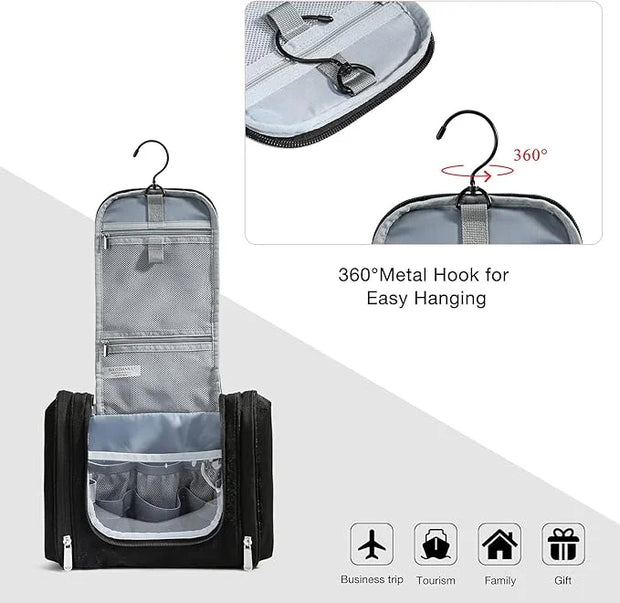 BAGSMART Toiletry Bag for Men, Travel Toiletry Organizer with hanging hook, Water-resistant Cosmetic Makeup Bag Travel Org...