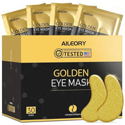 Under Eye Patches (30 Pairs) – 24K Gold Collagen Eye Masks for Puffy Eyes, Dark Circles, Bags, and Wrinkles – Soothes, Smo...