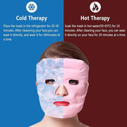 Ice Face Eye Mask for Cold Hot Compress Therapy, Gel Cooling Heat Facial Eye Mask Pack Reusable with Acupoint Massage & To...
