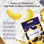 DERMORA Golden Glow Under Eye Patches (100 Pairs Eye Gels) - Rejuvenating Treatment for Dark Circles, Puffy Eyes, Refreshi...