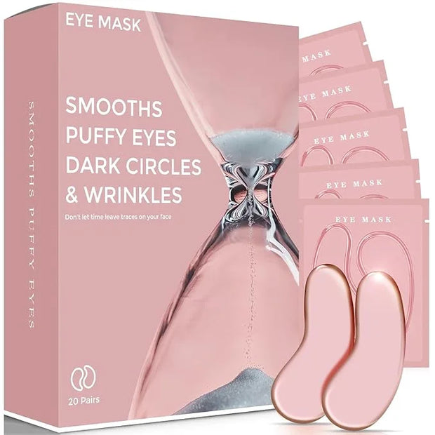 Under Eye Patches (20 Pairs), pink Hyaluronic Acid Eye Patches For Puffy Eyes, Dark Circles, Puffiness, Refresh,Revitalizi...