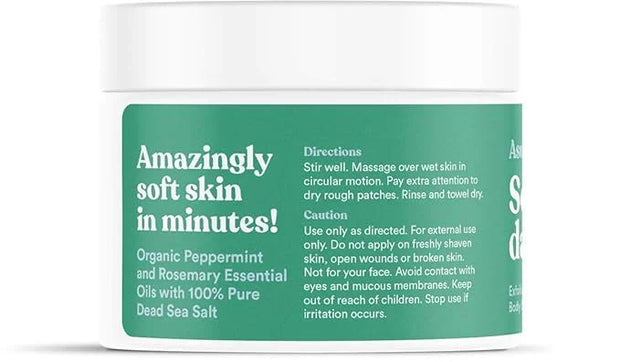 ASUTRA Dead Sea Salt Essential Oil Body Scrub Exfoliator (Purifying Peppermint), 16 oz - Ultra Hydrating, Gentle, & Moistu...