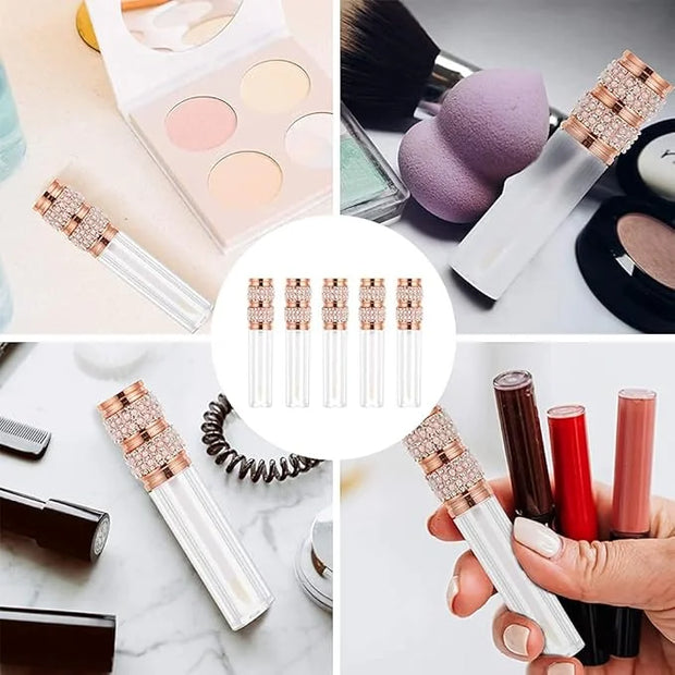 AMORIX 72 Pack 5ml Pearl Diamond Lip Gloss Tubes with Wand 5ml Empty Lip Gloss Containers Lipgloss Bottles with Stoppers +...