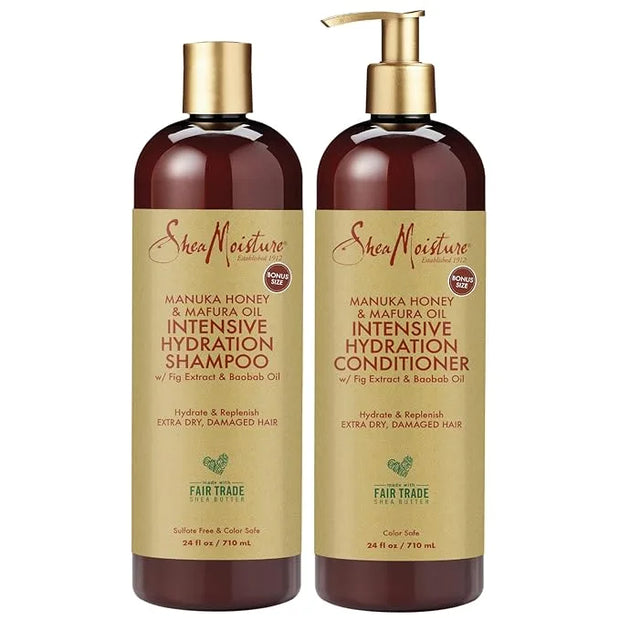 Shea Moisture Shampoo & Conditioner Set – Intensive Hydration Hair Care Formulas with Manuka Honey & Mafura Oil for Extra ...