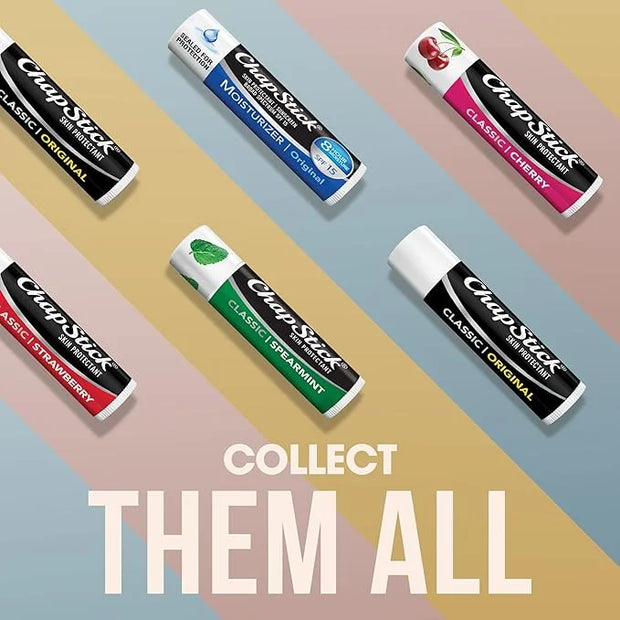 ChapStick Classic Collection Flavored Lip Balm Tubes Pack, Lip Moisturizer - 0.15 Oz (Box of 5 Packs of 3) - Product Image