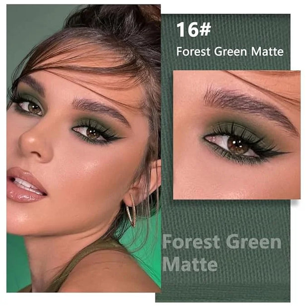 evpct Dark Green Matte Single Eyeshadow Palette, Forest Green Cream Eye Shadow Palette Makeup Singles for Older Women Matt...