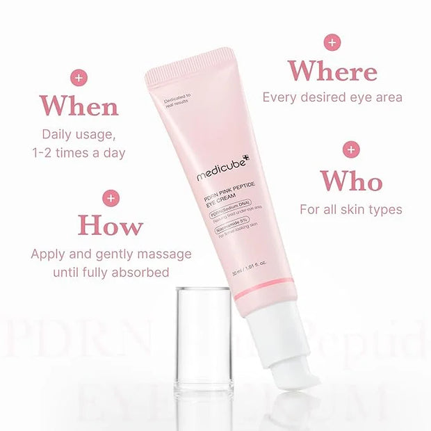 medicube Salmon DNA PDRN Pink Peptide Eye Serum with Niacinamide and 99% Purity Retinol for Fine Lines, Uneven Skin Tone, ...